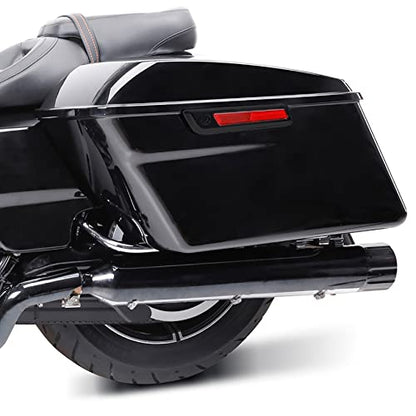 XFMT Motorcycle Saddlebags Hard Saddle Bags W/Black Latches & Liners For Harley Touring Road King Street Glide Road Glide Electra Glide 2014-2024, Vivid Black - color: Standard-Vivid Black W/ Black Latches