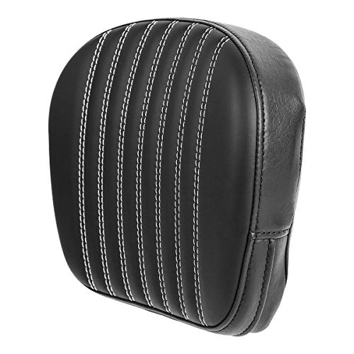 C.C. RIDER Sissy Bar Backrest Pad - Meridian Detachable Passenger Pad Fit for Harley Touring Road King Street Glide Electra Glide Road Glide 1994-2021 Softail 2018-2022 - color: White Stitching, size: Style H