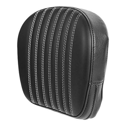 C.C. RIDER Sissy Bar Backrest Pad - Meridian Detachable Passenger Pad Fit for Harley Touring Road King Street Glide Electra Glide Road Glide 1994-2021 Softail 2018-2022 - color: White Stitching, size: Style H