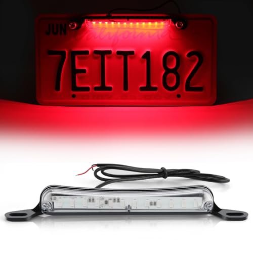 LivTee License Plate Light, Extremely Bright LED License Plate Lights Assembly for Trailer UTV ATV Truck RV Boat, Red - color: Red
