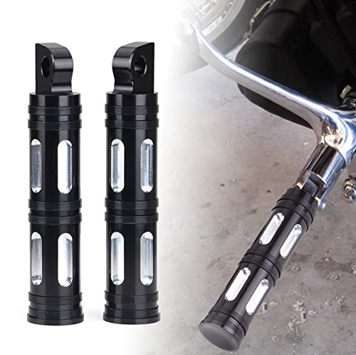 Goldfire 1 Pair Motorcycle Foot Pegs CNC Cut Male Front & Rear Foot Pegs Foot Rests Motorcycle Passenger Pedals Compatible with Harley Sportster, Dyna, Road King (Black) - color: Black