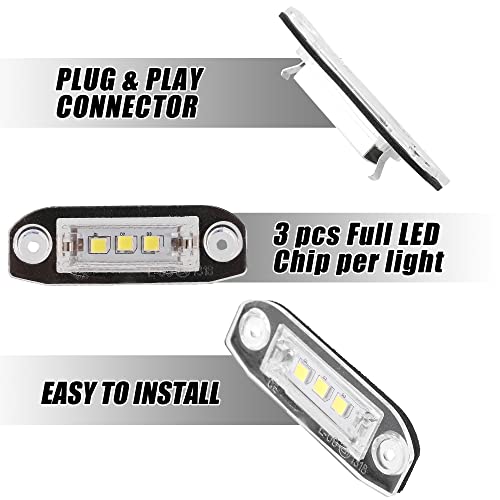 X AUTOHAUX 2pcs LED License Plate Light Car Number Lamp Bulb White Light