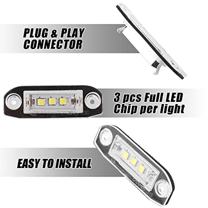 X AUTOHAUX 2pcs LED License Plate Light Car Number Lamp Bulb White Light