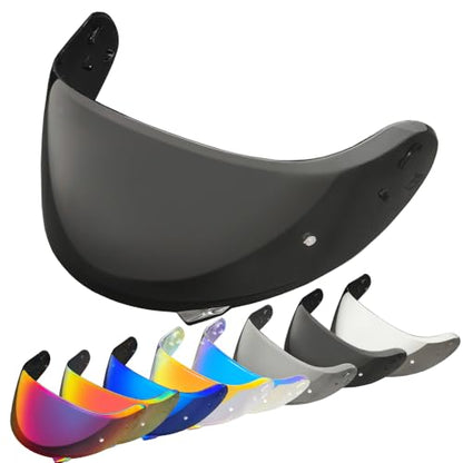 Neotec 2 Helmet Visor Replacement.CNS-3 Motorcycle Helmet Shield UV Protection Compatible with Neotec 2 (Deep Black) - color: Deep Black