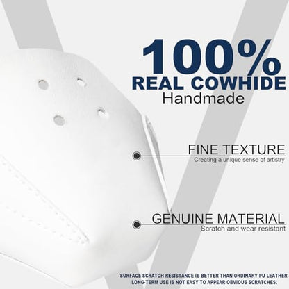 100% Real Cowhide | Toe Cap Guard Protectors | Roller Skate Derby Speed 1 Pair(White) - color: White