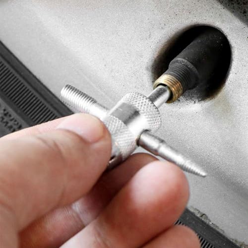 4-Way Valve Core Tool Tire Valve Tools, 4-in-1 Automobile Tire Valve Stem Core Remover Installer, Multifunctional Tyre Valves Repair Wrench Removal Tool for Car Bicycle Bike