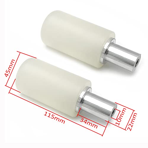 XKMT- White Universal 10mm 45 * 115mm Motorcycle Frame Sliders Crash Protector Compatible With Suzuk [P/N: XH6014-019-WHITE] - color: White