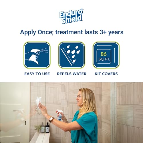 EnduroShield Glass Treatment Kit - Advanced Protection for Glass Surfaces - Repels Soap Scum, Grime & Dirt Without Harsh Chemicals - 4.2 fl oz - size: 4.2 Fl Oz (Pack of 1)