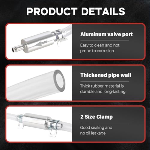 Universal One-Way Check Valve Brake Bleeder Hose Kit for Car and Motorcycle Hydraulic Systems(3PCS)