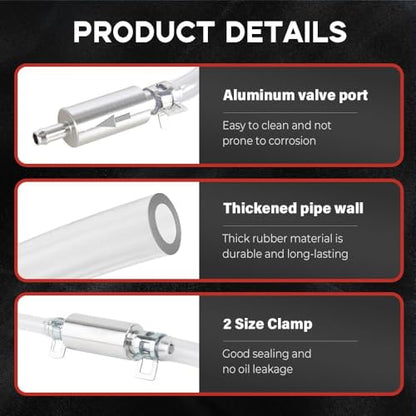 Universal One-Way Check Valve Brake Bleeder Hose Kit for Car and Motorcycle Hydraulic Systems(3PCS)