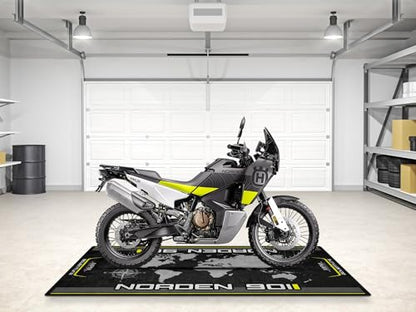 Parking Mat for Norden 901 Motorcycle Model, Display and Pit Mat, Washable Non-Slip Garage and Showroom Floor Carpet (Size 2: 102 x 47/260 x 120 cm) - size: 3'11" x 8'6" (Oblong)