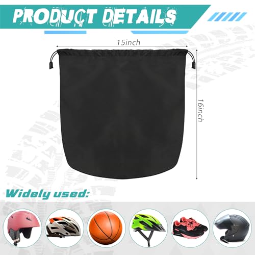 Motorcycle Helmet Bag with Soft Lining & Drawstring Closure, Waterproof Helmet Storage Bag, Large Capacity, Lightweight for Riding Hockey Welding Bicycle Dirt Bike Gear - color: black