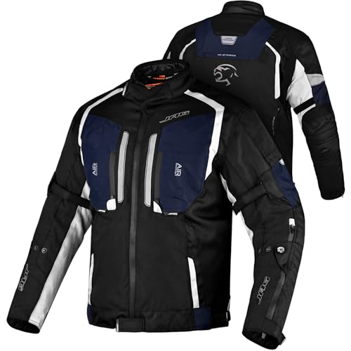 J.A.G. JAG Men's All Season Reflective Mesh Motorcycle Jacket | CE Armored Dual Sports Cordura Jacket with Removable Liner - color: Blue, size: 4X-Large