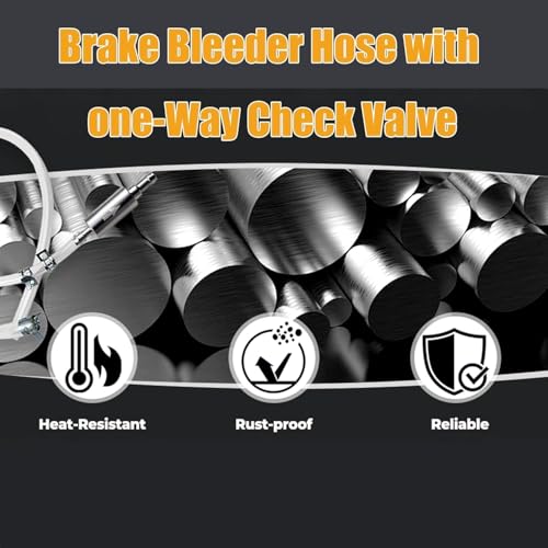 2Set Brake Bleeder Kit,Hose with One-Way Check Valve – Universal Brake Fluid Bleeding Kit for Car Motorcycle Clutch System,Anti-Backflow Soft Tube with Screw Caps & Spring Clamps Gifts for Men
