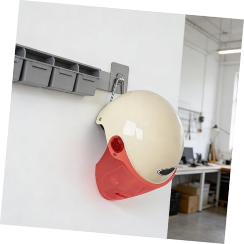 Unomor 3Pcs Motorcycle Helmet Wall Hook Self Adhesive Helmet Holder 6.29x3.11x9.21in No Drill Metal Hanger Wall Mount for Garage Storage Coats Hats