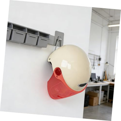 Unomor 3Pcs Motorcycle Helmet Wall Hook Self Adhesive Helmet Holder 6.29x3.11x9.21in No Drill Metal Hanger Wall Mount for Garage Storage Coats Hats