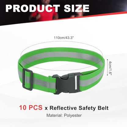 Reflective Safety Belt, Adjustable High Visibility Glow Belt Outdoor Running Gear Accessories - color: Dark Green
