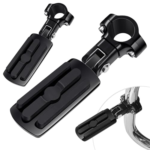 Benlari Highway Pegs, Motorcycle Foot Pegs Stainless Steel 1in 1-1/4in 25mm 32mm Fit for Harley Davidson for Honda for Suzuki for Kawasaki Engine Guards Crash Bars Style 2 (Black) - color: BLACK