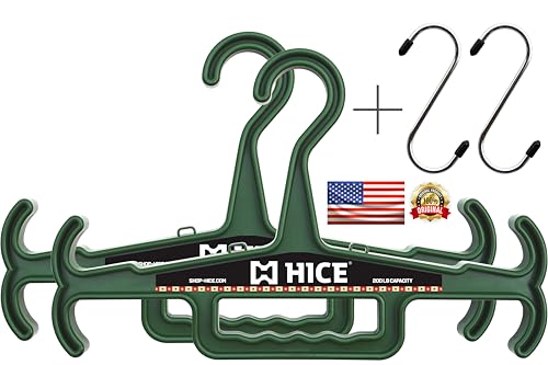 HICE - Titan Vest Hanger | Original Heavy Duty Plate Carrier & Body Armor Hanger | 200 lb Load Capacity | Durable High Impact Resin | for Police, Military, Scuba & Tactical Gear (Dark Green, Set of 2) - color: Dark Green, size: Set of 2