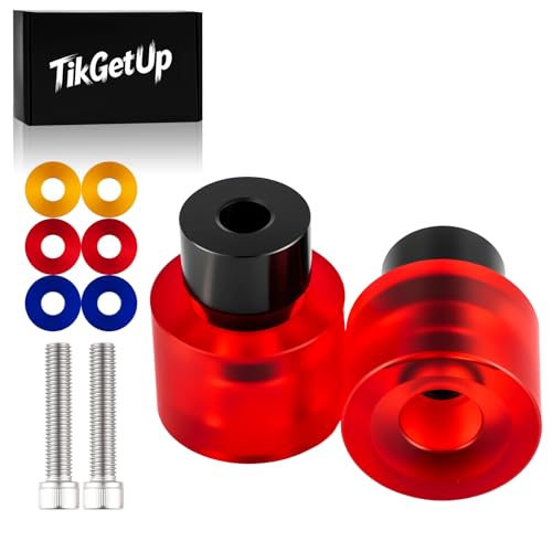 Red Crash Bar End Sliders & Colored washers Fits for Harley Touring Dyna Softail Sportster & Any Other Brand 1-1/4 Inch Engine Saddlebag Guards - color: Red
