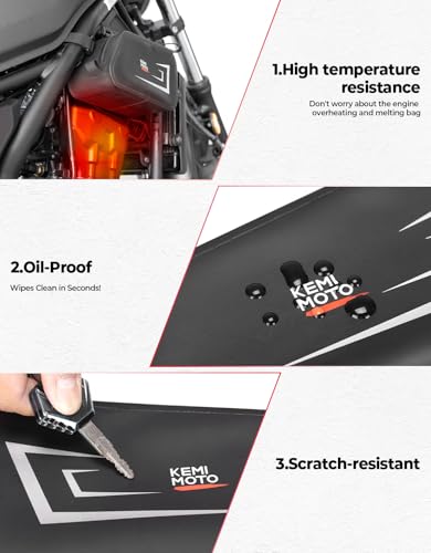 KEMIMOTO Motorcycle Side Bag, Tool Bag with Fully waterproof design & Air-Tight Zipper, Compatible with Rebel 300/500 (2017-2026) Universal Motorcycle Frame Bag 2Pcs - style: Tpu-1 Pair