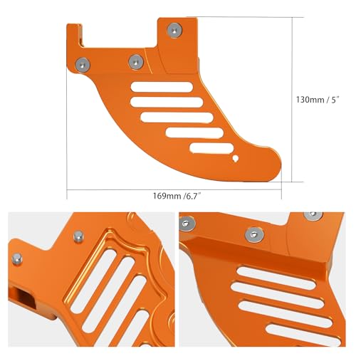 NICECNC Orange Rear Brake Disc Shield Protector Compatible with KTM 125-530 XCW/XCF-W/EXC/EXC-F/SX/SXF/XC/XCF/6 Days/TPI 2004-2022 See Fitment - color: Orange