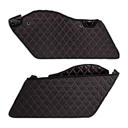 Non-Stretched Saddlebag Liners Inserts Red Thread Compatible with Harley Touring Electra Street Glide Road King 2014-2023 1 Pair - color: Red Stitching