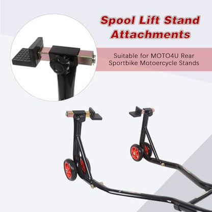 MOTO4U Motorcycle Sports Bike Stand Rear Wheel Swingarm Spool Lift Stand Paddock Stands (L Rear Adapter with Rubber Only)