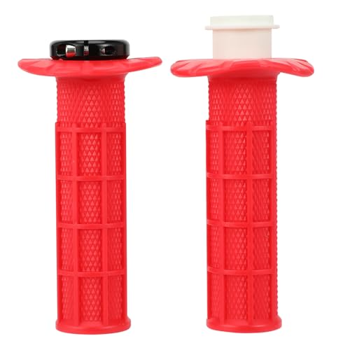 Motorcycle Lock-on Grips 7/8”Handlebar Handle Universal for CRF250F CRF250L CRF250R CRF450R CRF150R TRX400EX CRF300 L Rally CRF230F CR250 Dirt Pit Bike ATV Red - color: red