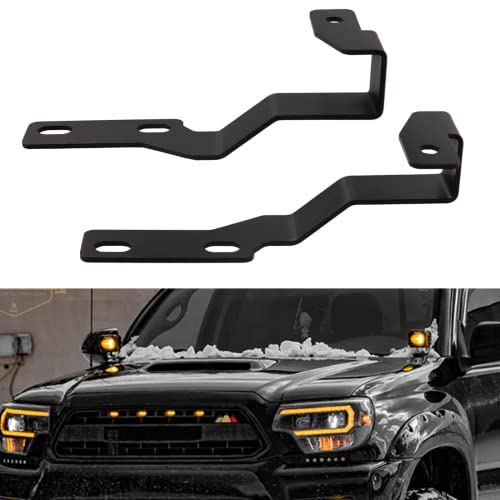 Ditch Hinge LED Light Brackets Hood Mount Brackets Compatible with 2nd Gen Toyota Tacoma 2005-2015 for Auxiliary Offroad LED Pod Light Work Light - size: For Tacoma 2005-2015