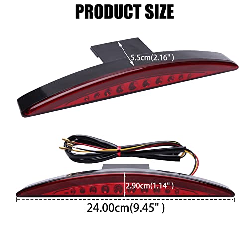 DREAMIZER Red Chopped Fender Edge Motorcycle LED Running Brake Rear Tail Light Compatible for Harley Sportster XL 883N 1200N XL1200V XL1200X - color: RED#2