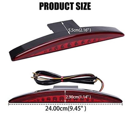 DREAMIZER Red Chopped Fender Edge Motorcycle LED Running Brake Rear Tail Light Compatible for Harley Sportster XL 883N 1200N XL1200V XL1200X - color: RED#2