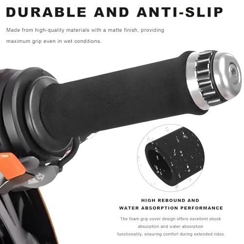 2 PCS Foam Handlebar Grips, Anti-Slip Motorcycle Bar Grip Comfortable Handle Covers, Anti-Vibration Handlebar Sleeve Universal Sponge Grips for Bicycle Motorbike Scooter