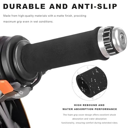 2 PCS Foam Handlebar Grips, Anti-Slip Motorcycle Bar Grip Comfortable Handle Covers, Anti-Vibration Handlebar Sleeve Universal Sponge Grips for Bicycle Motorbike Scooter
