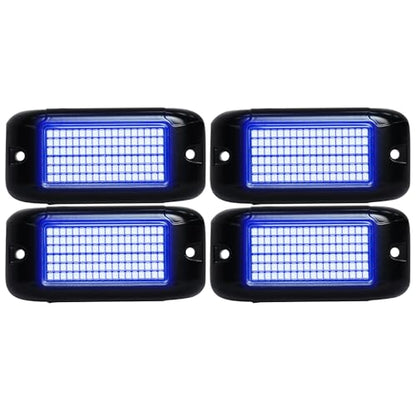 Nicoko 108 High-Power LEDs per Pod 4Pods Pure Blue Rock Lights Ultra-Bright Offroad Underglow Kit Advanced Heat Dissipation IP68 Waterproof for Truck, SUV, UTV, ATV, RZR - size: Pure blue rock lights