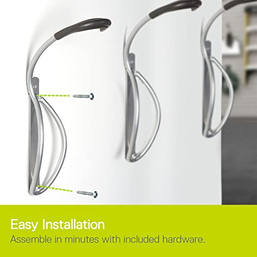 Leonardo Bike Rack Wall Mount with Tire Tray by Delta Cycle – Elegant Vertical Hanger Hook Design Provides Easy Bicycle Storage Access – Hassle-Free Installation – Vertical Mount Holds Up to 40 lbs - size: Standard Tire, style: Wall Hook with Tray