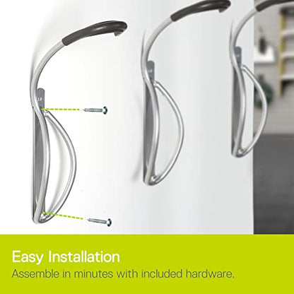Leonardo Bike Rack Wall Mount with Tire Tray by Delta Cycle – Elegant Vertical Hanger Hook Design Provides Easy Bicycle Storage Access – Hassle-Free Installation – Vertical Mount Holds Up to 40 lbs - size: Standard Tire, style: Wall Hook with Tray
