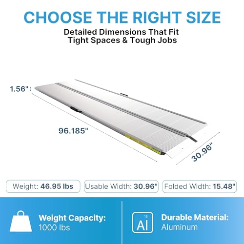 EZ-ACCESS TRAVERSE Singlefold Edgeless Portable Loading Ramp, 8' - size: 8 Foot, style: Singlefold Edgeless