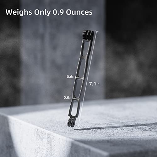 Aluminum Alloy Extension Arm for Gopro, Metal Pole Mount Helmet Stick Extension Arm Mount for Gopro Hero 13/12/11/10/9/MAX/8/7/6, DJI Action 5 Pro/4/3/2, Insta 360 One RS and More (Black-7.1in'')