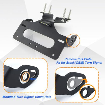 Fender Eliminator Fit for MT-07 21-24 / YZF R7 21-26 License Plate Holder with LED Light Tail Tidy Fit with Aftermarket/OEM Turn Signals