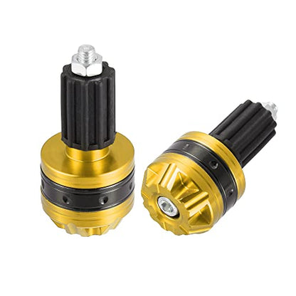 X AUTOHAUX 1 Pair Universal 18mm Handlebar End Caps Plug Bar End Aluminum Alloy for Motorcycle Gold Tone - color: Gold Tone