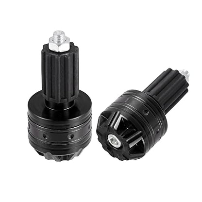 X AUTOHAUX 1 Pair Universal 18mm Handlebar End Caps Plug Bar End Aluminum Alloy for Motorcycle Black - color: Black