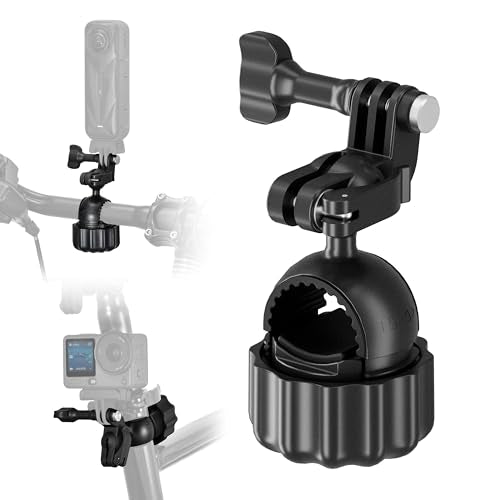Clamp Cycling Mount for DJI Osmo Action 6 5 360 Nano Adjust Angel Motorcycle Bike Handlebar for Insta360 X5 X4 Air Ace Pro 2 Go Luna Ultra 3s for gopro Hero 13 12 Max Mission Accessories