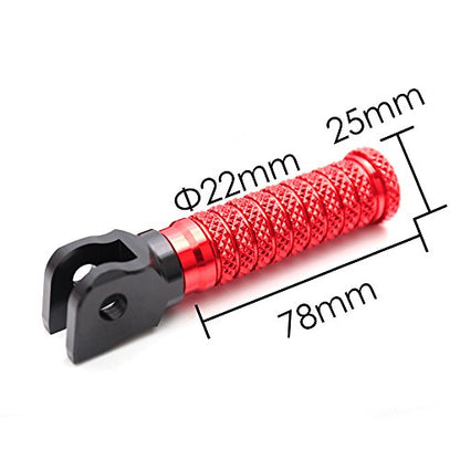 MC MOTOPARTS POLE Red CNC Front Foot Pegs Compatible with YZF R3 2015-2017 - color: Red, size: Standard