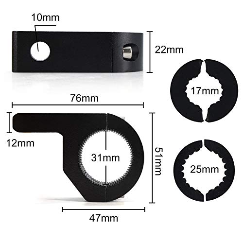 Universal 17MM-25MM LED Light Bar & Spotlight Mounting Bracket Kit for Off-road Vehicles, Car & Truck Bull Bar, Fog Light & Lamp Holder - size: 17-25MM