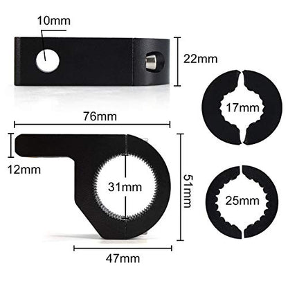 Universal 17MM-25MM LED Light Bar & Spotlight Mounting Bracket Kit for Off-road Vehicles, Car & Truck Bull Bar, Fog Light & Lamp Holder - size: 17-25MM