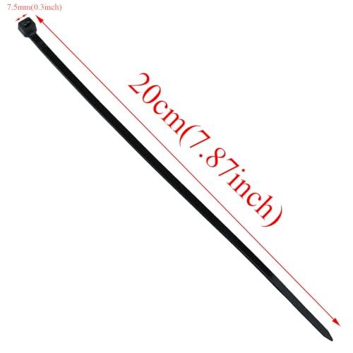 black Nylon Universal edge clip Cable Tie Buckle metal cable clips Zip Tie Mount with 0.19x7.87inch Cables Ties Wire Holder Management Clips Parallel clamp and vertical clamp 24PCS