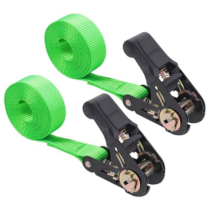 Ayaport Endless Ratchet Strap Ratcheting Tie Down Motorcycle Car Roof Rack Trailer Cargo Straps… - size: 1"x8'-2pcs green