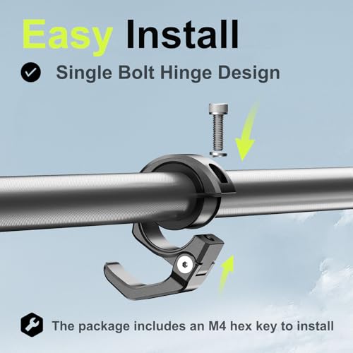LOKTENWO Aluminum Alloy Motorcycle Helmet Hook Holder, Foldable Handlebar Hooks Dirtbike Helmet Hanger Suitable for Hanging Keys, Gloves, Luggage