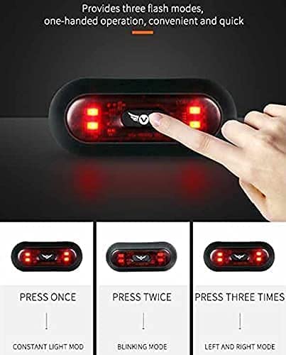 LED Motorcycle Helmet Light, Bike Bicycle Rear Red Safety Light, Helmet Light, Warning Tail Lights, Helmet Light for Night Riding with USB Chargeable Cable Small - style: Helmet Light- Version 1